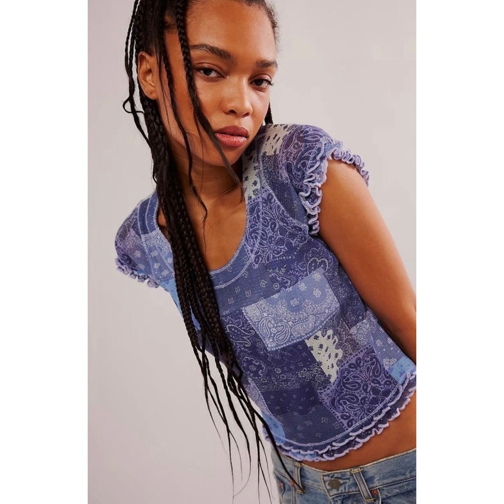 Free People Mesh Bandana Garner Tee